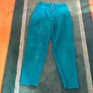 Levi Juniors Teal Corduroy Pants, Size 5, attractive lines. Excellent Condition.